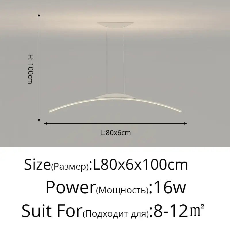 Modern minimalist DecorBites led ceiling pendant lamp with sleek curved design and frosted glass finish for home decor