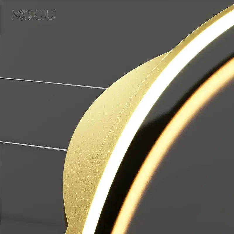 Gold-toned decorbites led ceiling pendant lamp with sleek modern design and integrated led strip lighting for home decor