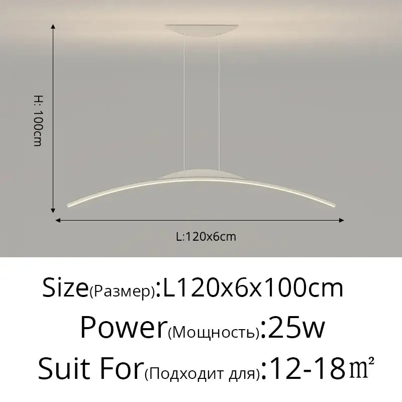 Modern minimalist decorbites led ceiling pendant lamp with sleek curved design and frosted glass diffuser height adjustable
