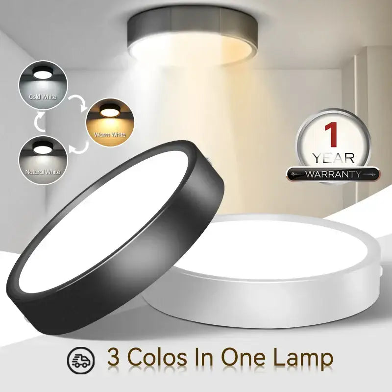 DecorBites™ black and white LED ceiling spot with adjustable color temperature for home kitchen lighting