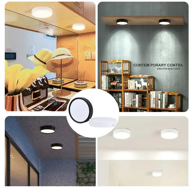 Circular recessed led ceiling spot with sleek black frame and white diffuser for modern home kitchen lighting by decorbites