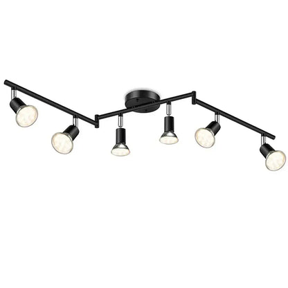 DecorBites™ black metal ceiling spotlight chandelier with five adjustable spotlights for modern home lighting decor