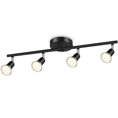 Black DecorBites™ LED ceiling spotlight chandelier with four adjustable spotlights for modern home lighting decor