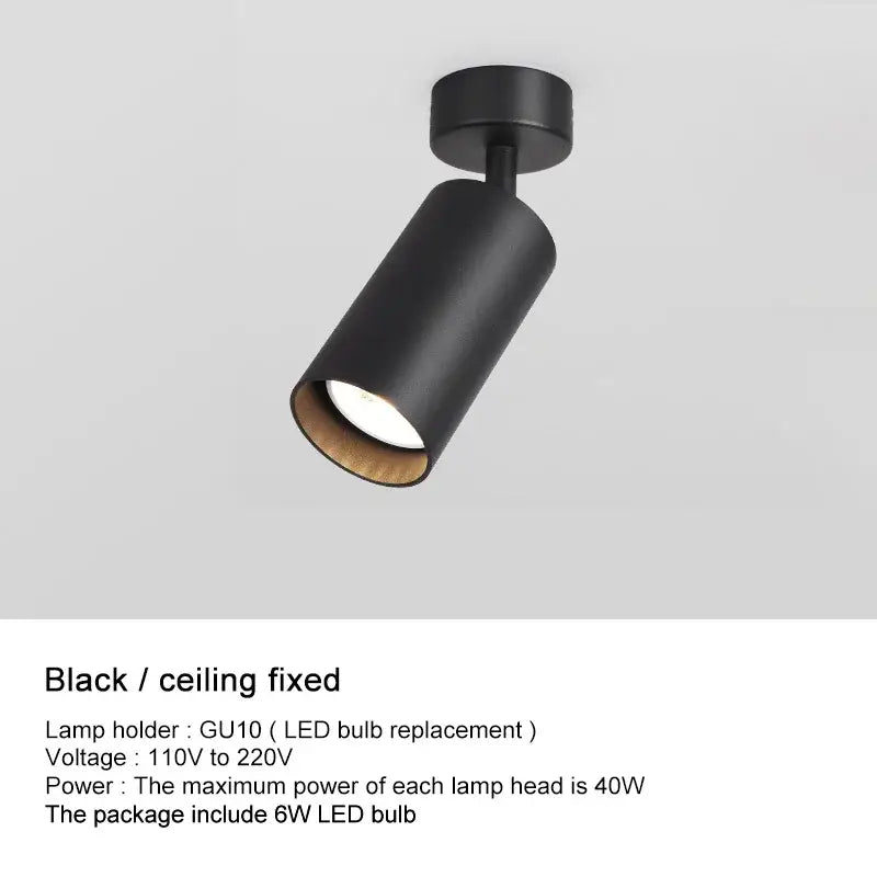Black matte decorbites led ceiling spotlight with cylindrical design and wooden interior lining for modern spaces