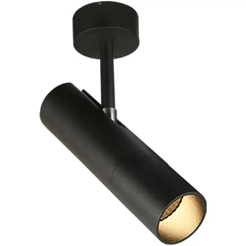 Black cylindrical decorbites led ceiling spotlight with matte finish and gold interior for home and commercial lighting
