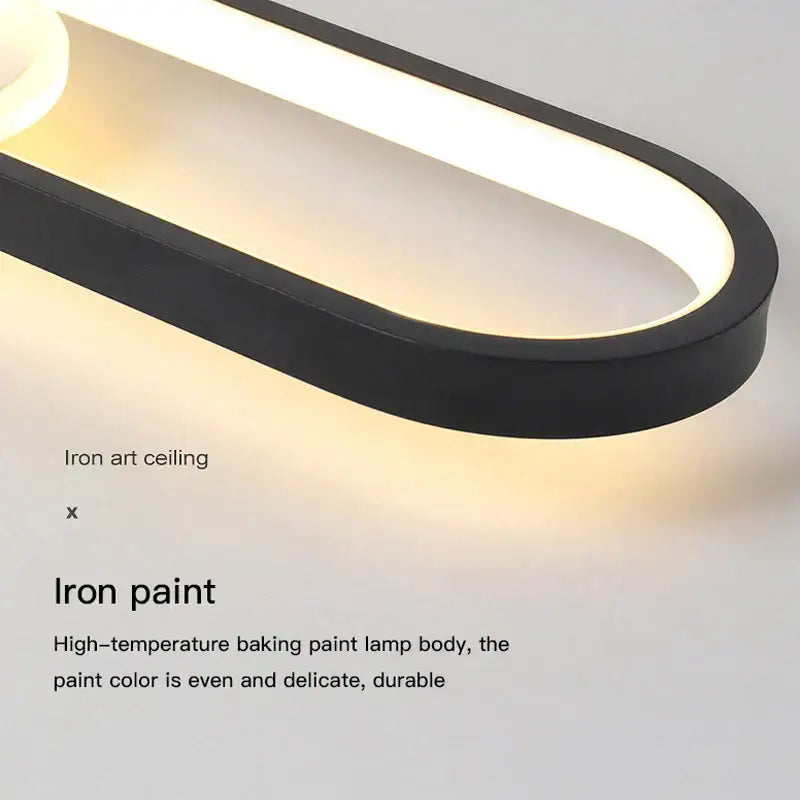 Modern black iron art decorbites led ceiling spotlights with sleek curved design and warm led lighting for interior use