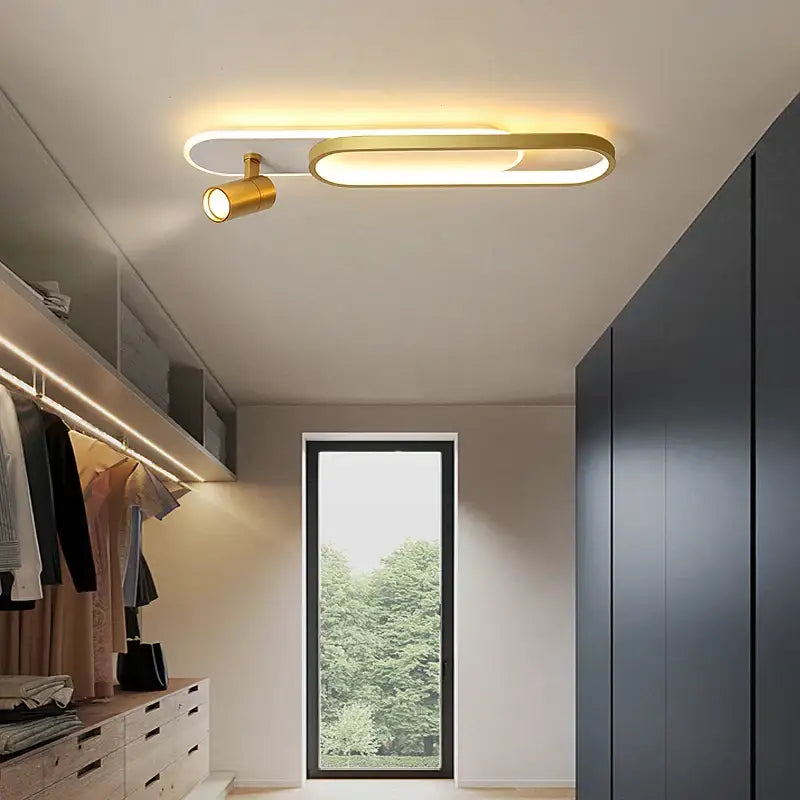 Modern gold-finished decorbites led ceiling spotlight with sleek rectangular design for living room and corridor lighting