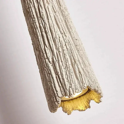 Decorbites led cement cream pendant lamp with textured off-white concrete and warm yellow glass diffuser for bedroom and bar
