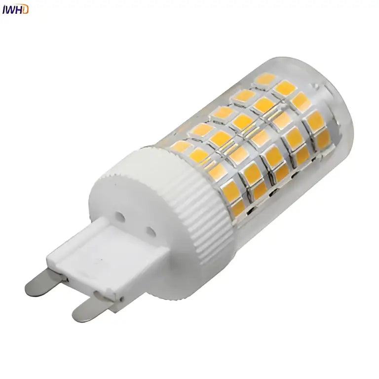 Decorbites led ceramic white 4w g9 bulb with multiple yellowish leds arranged in a cylindrical pattern dimmable