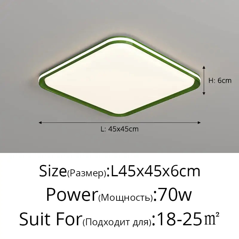 Modern diamond-shaped decorbites led chandelier with white diffuser and green led trim for living room and bedroom lighting