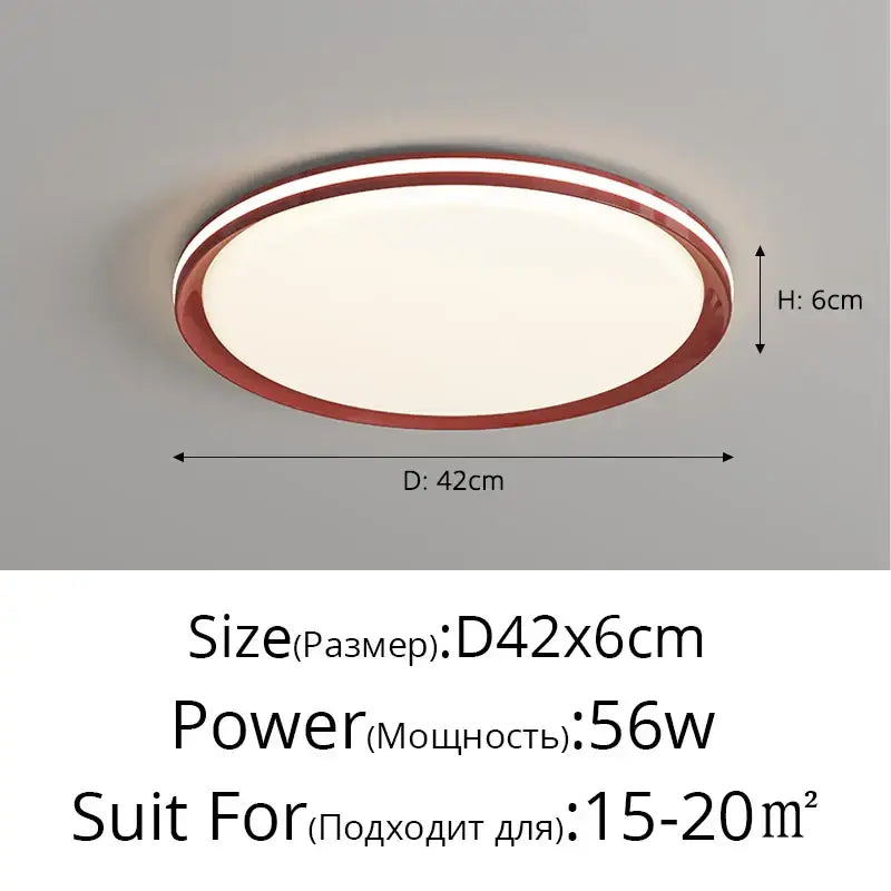 A modern decorbites led chandelier with warm white panel and sleek reddish brown metallic frame for living spaces