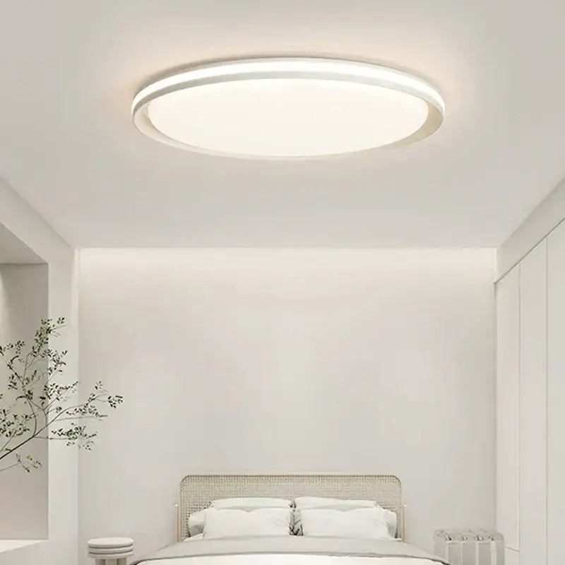 Modern white circular decorbites led chandelier with sleek minimalist design for living room bedroom and kitchen lighting