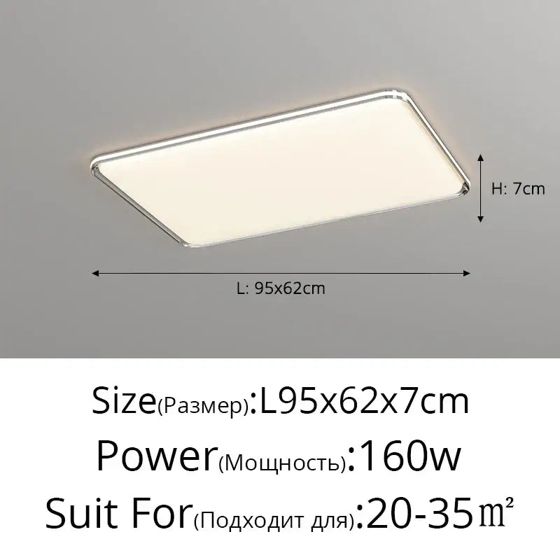 Modern rectangular decorbites led chandelier with chrome frame and diffused white panel for contemporary interiors