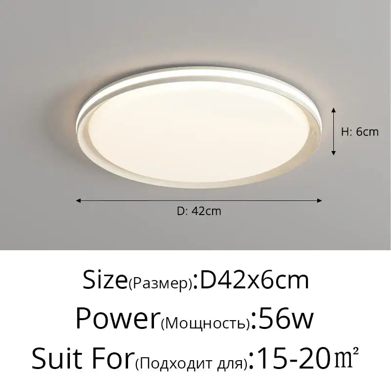 DecorBites led chandelier circular ceiling light with sleek white frame and soft diffused glow 42cm diameter