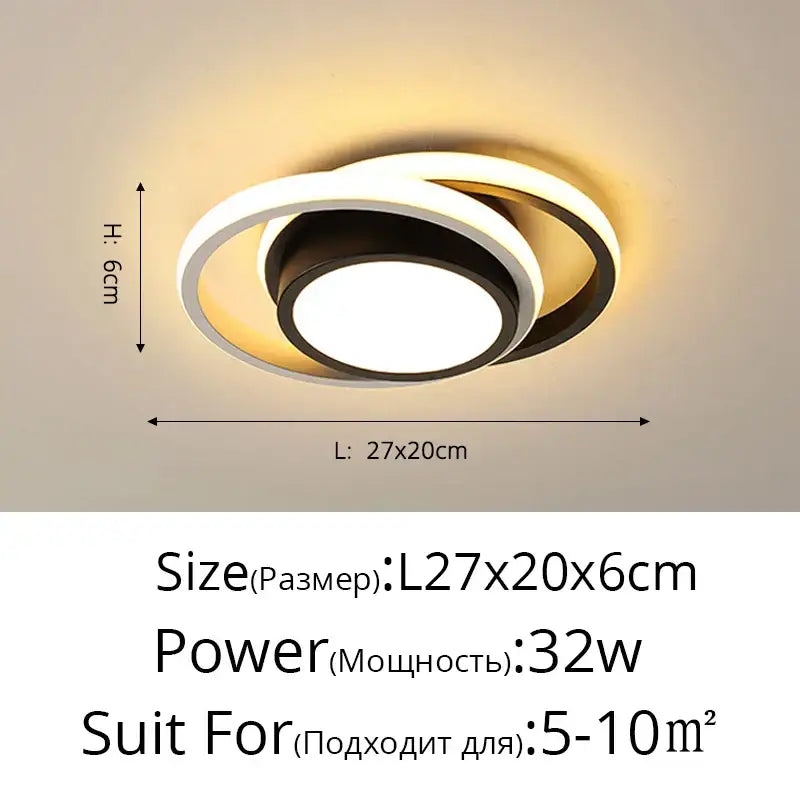 Modern minimalist decorbites led chandelier with sleek interlocking circular design in black and white finishes