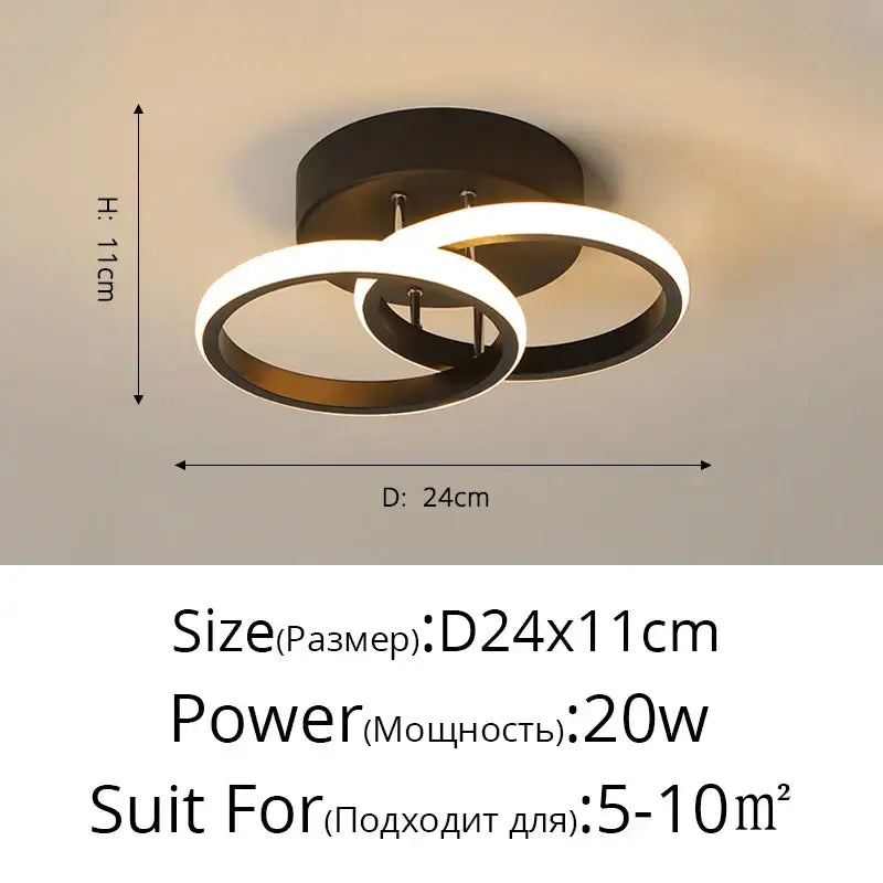 Modern black and white circular decorbites led chandelier with sleek minimalist design for contemporary ceiling lighting