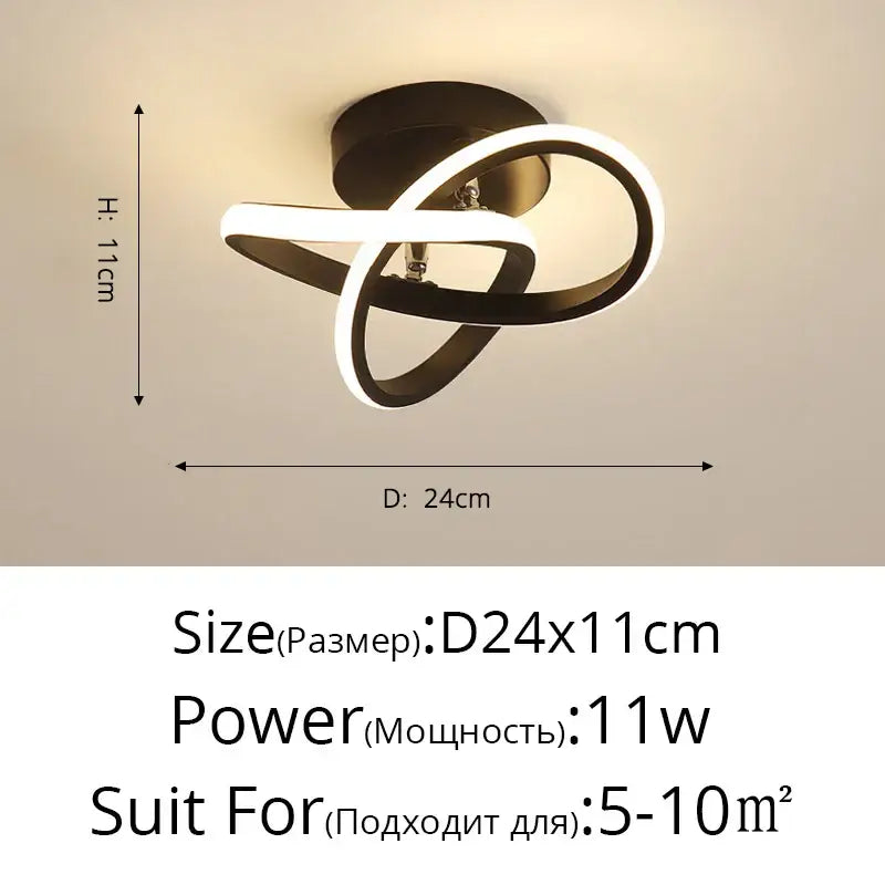 Modern black and white decorbites led chandelier with sleek intertwined ring design for stylish ceiling lighting