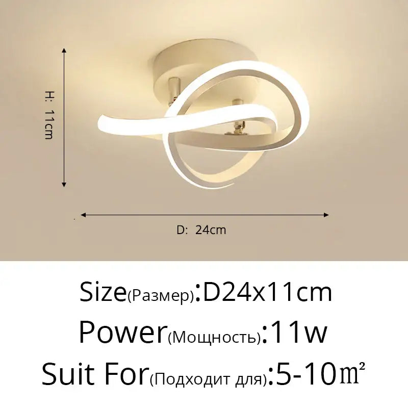 Modern white led ceiling light with sleek intertwined ring design in decorbites led chandelier black white model
