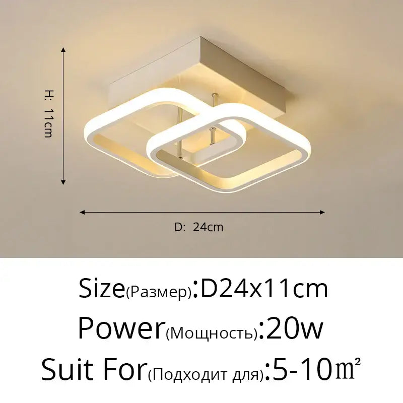 Modern white decorbites led chandelier with geometric interlocking square design for ceiling lighting in black white