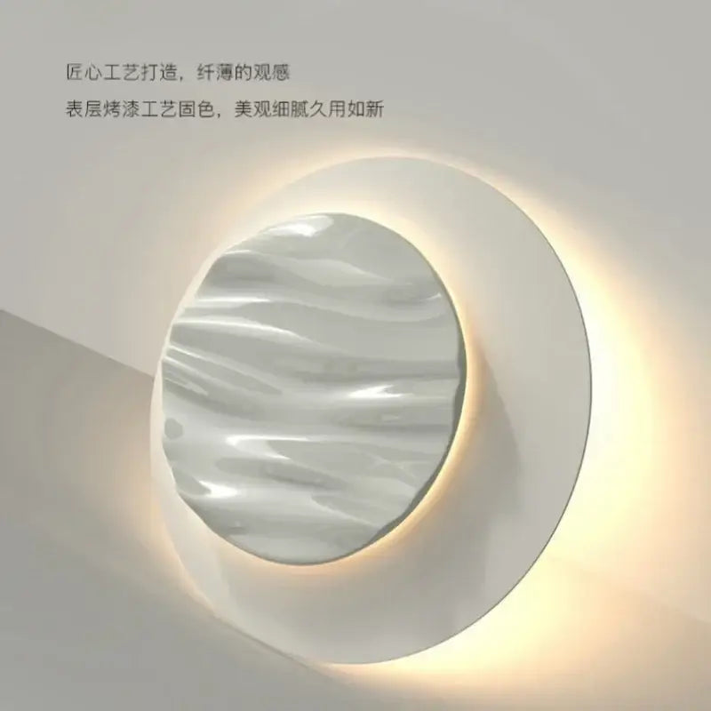 Decorbites led chandelier ceiling light with glossy white finish and wavy texture for modern bedroom and living room