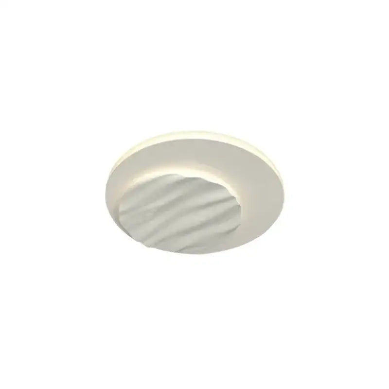 Modern white decorbites led chandelier recessed ceiling light with circular ribbed center for bedroom living room