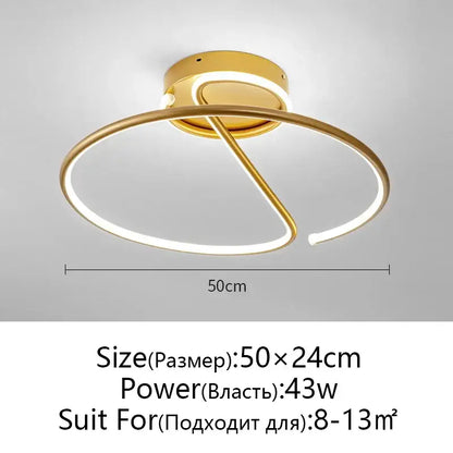 Modern gold-finished decorbites led chandelier with sleek minimalist circular design and integrated lighting for home decor