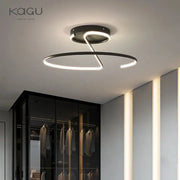 Modern black circular decorbites led chandelier with sleek chrome finish and integrated lighting for living room and kitchen decor