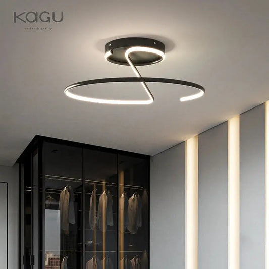 Modern black circular decorbites led chandelier with sleek chrome finish and integrated lighting for living room and kitchen decor