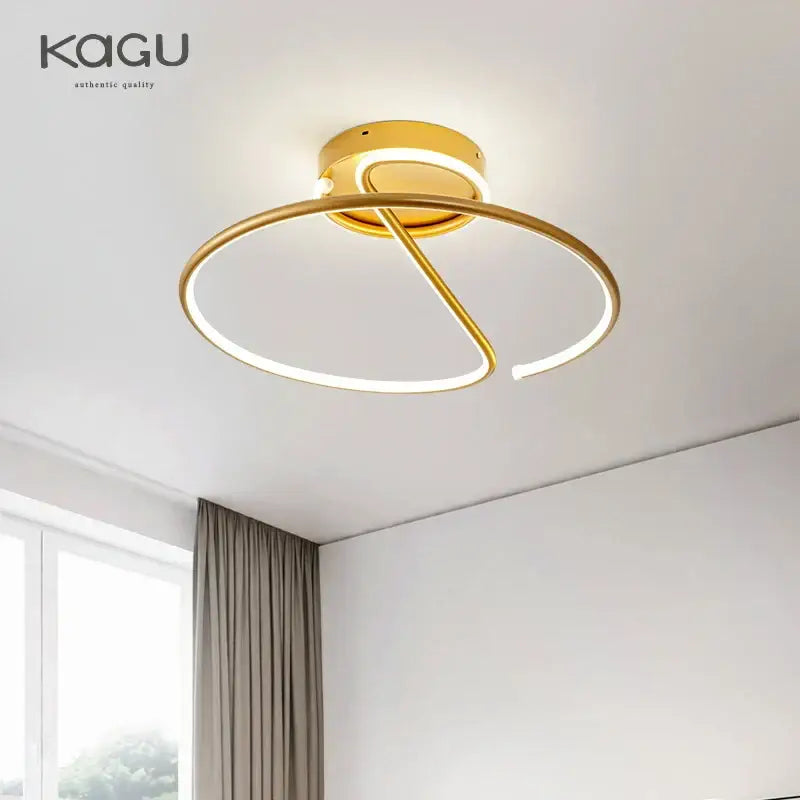 Decorbites led chandelier gold finish with sleek circular led ring design for living room kitchen home decor