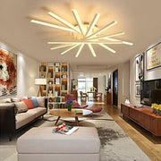Modern white aluminum decorbites led chandelier with starburst design chandelier fan lampshade for living room use