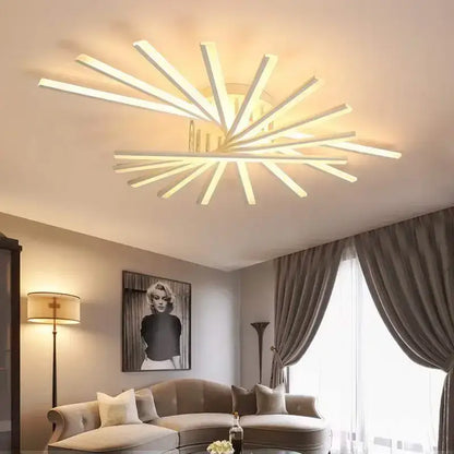 Modern white aluminum decorbites led chandelier with sunburst led chandelier fan lampshade for living room use