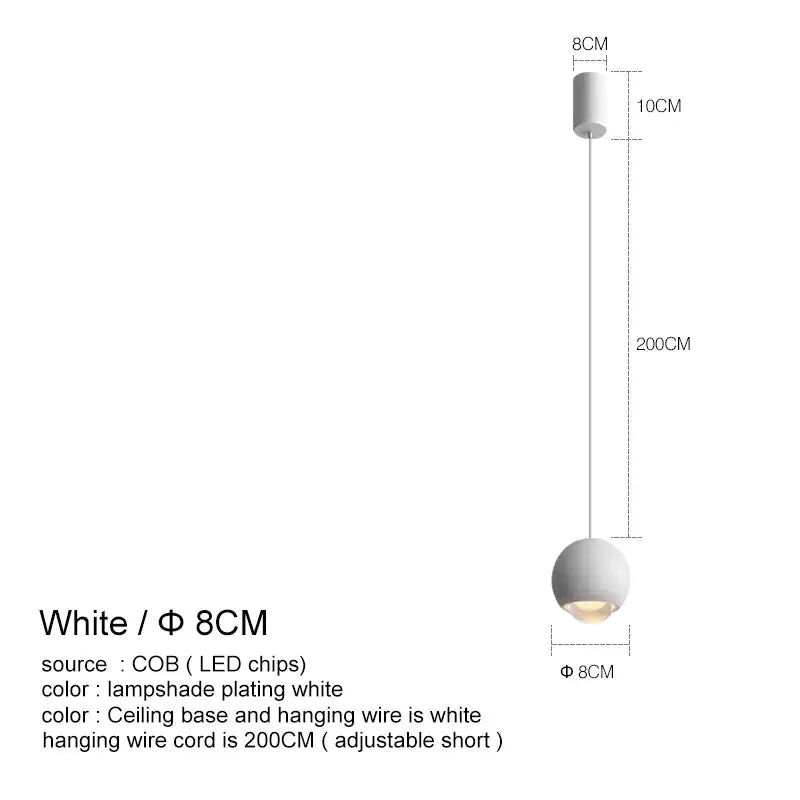 White spherical decorbites led chandelier with 8cm lampshade and chrome gold ceiling base for modern interiors