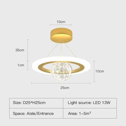 Modern gold and white led chandelier by decorbites featuring spherical wireframe design for boys room lighting