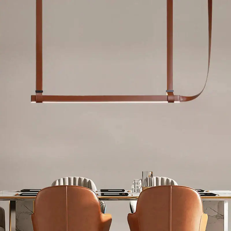 Brown leather strap pendant light with minimalist design from decorbites led chandelier for dining room bar kitchen