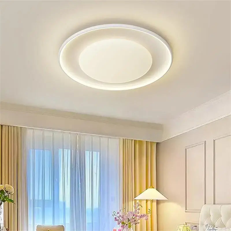 Modern white circular decorbites led chandelier with sleek minimalist design ideal for kitchen island indoor lighting