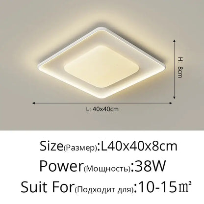 Modern white square decorbites led chandelier with minimalist design and warm soft glow for kitchen island lighting