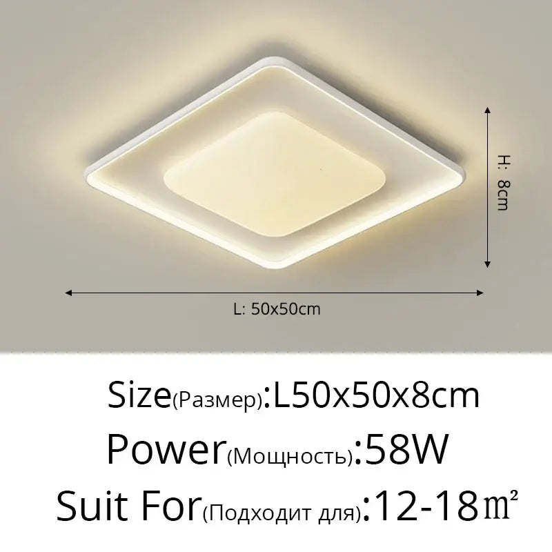 Modern white square decorbites led chandelier with sleek minimalist design and soft diffused glow for kitchen island lighting