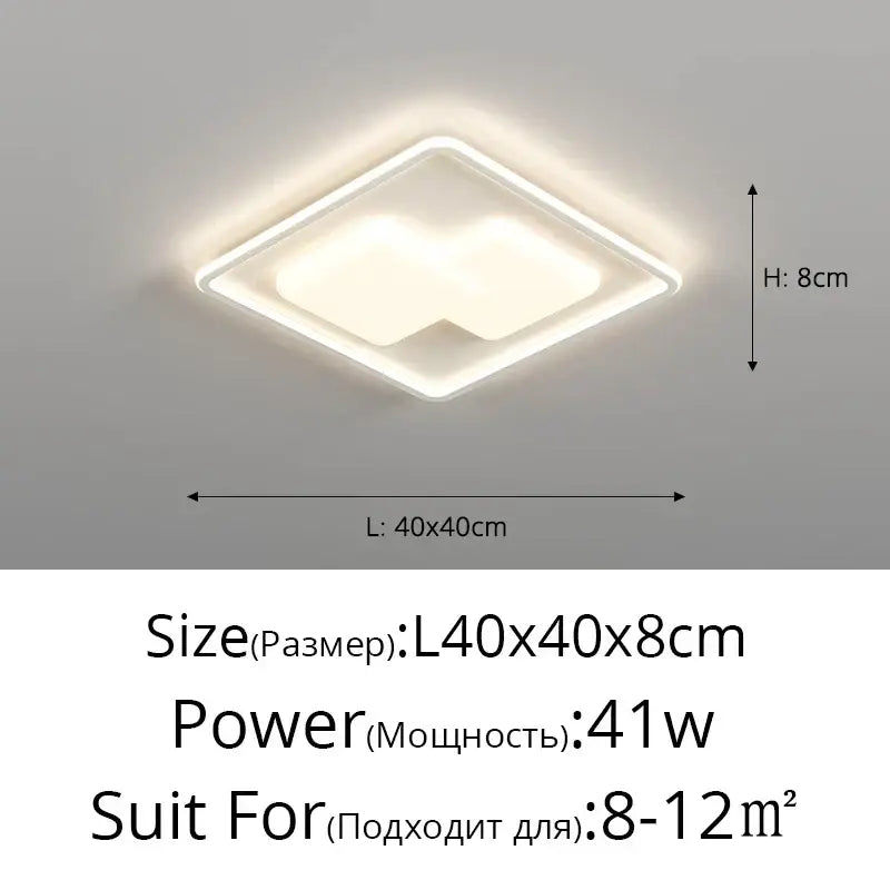 Modern white decorbites led chandelier with sleek square design and soft glowing edges for indoor ceiling lighting