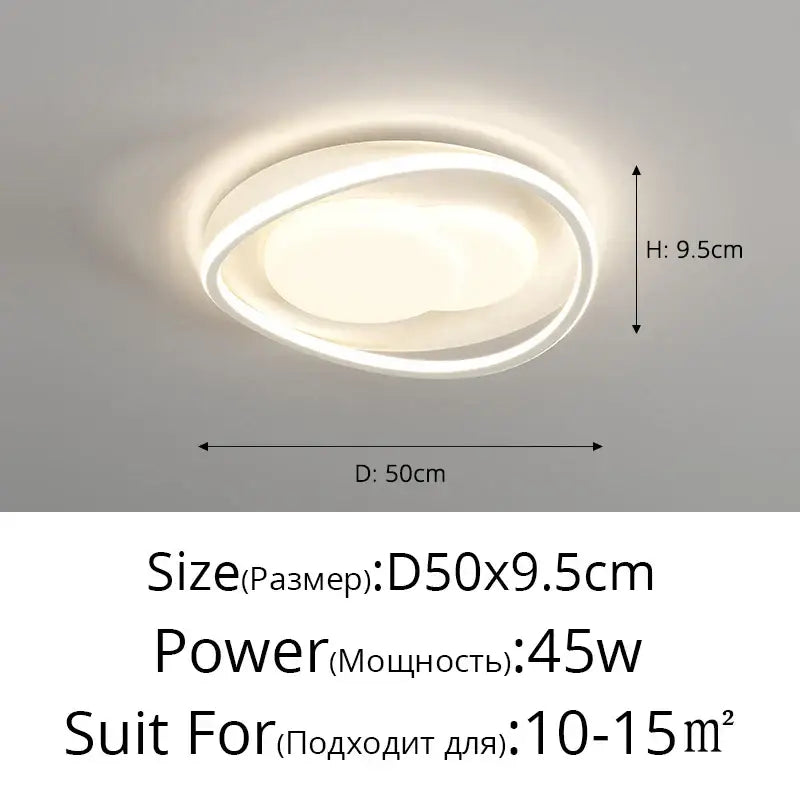Decorbites led chandelier indoor ceiling light with white circular design and soft warm led chandelier light illumination