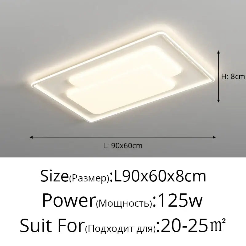 Modern rectangular led chandelier light by decorbites with a sleek white frame and soft glowing illumination for indoor use
