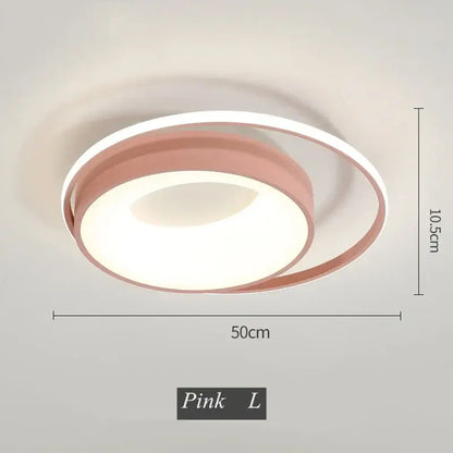 Decorbites led chandelier light with soft pink acrylic ring and white illumination for living and dining rooms