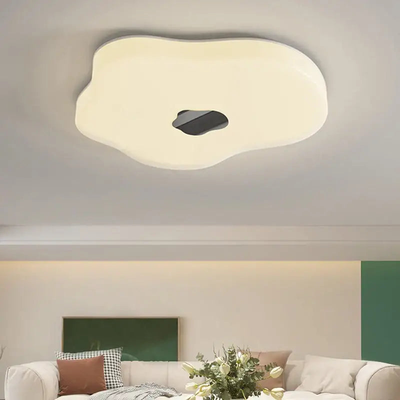 Decorbites led chandelier featuring a modern cloud-shaped design with off-white diffuser and black accent for indoor use