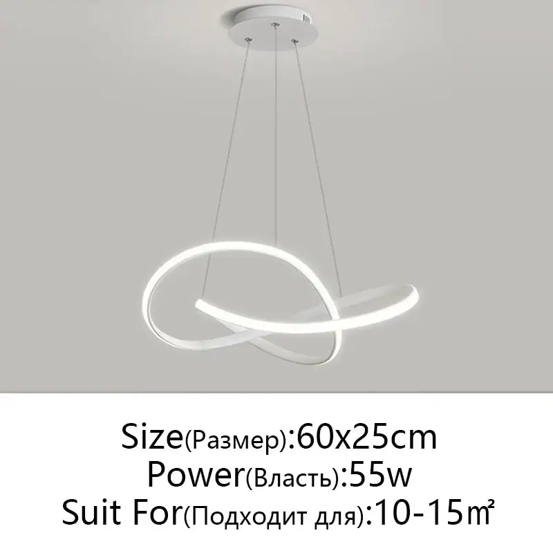 Modern white DecorBites LED chandelier light with sleek aluminum acrylic rings for dining room and restaurant decor