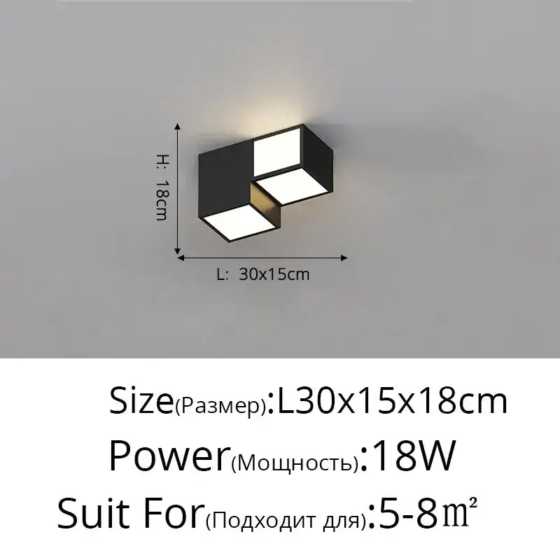 Modern black and white geometric wall sconce with minimalist design for indoor use in decorbites led chandelier collection