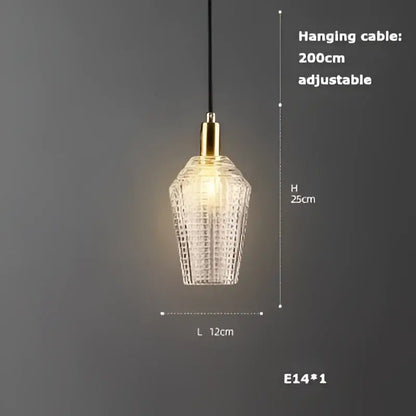 DecorBites led chandelier with clear textured glass shade and gold-toned metal for dining room lighting