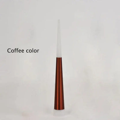 Coffee-colored cone-shaped decorbites led chandelier lighting with metallic finish and white plastic top for duplex use