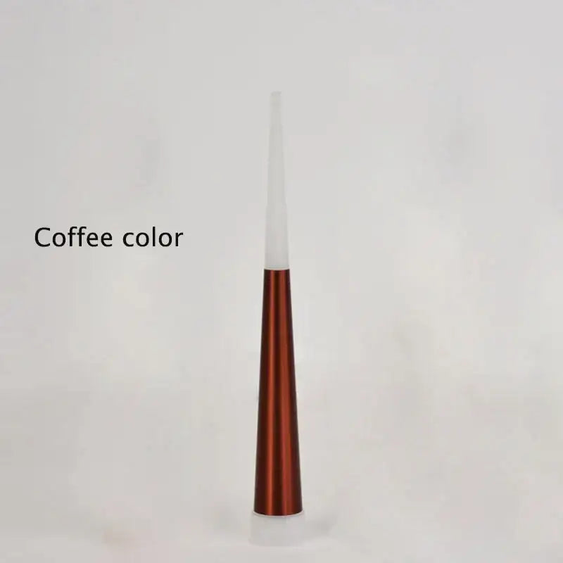 Coffee-colored cone-shaped decorbites led chandelier lighting with metallic finish and white plastic top for duplex use