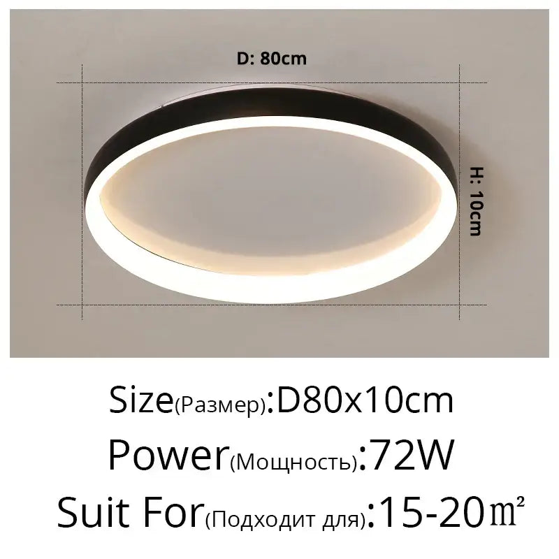 Modern circular decorbites led chandelier lights featuring a sleek black outer ring and glowing white inner led ring for home lighting