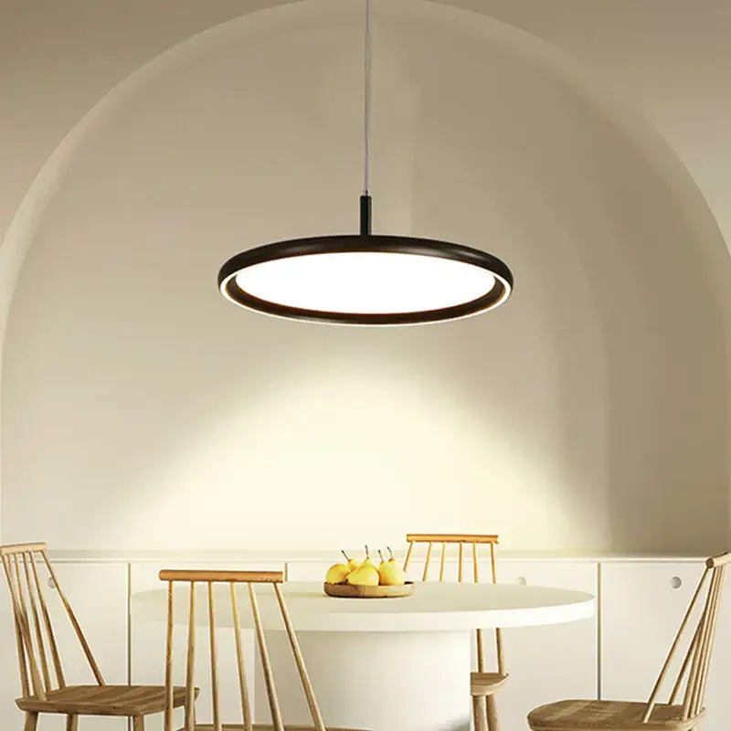 Modern black circular decorbites led chandelier with minimalist design and bright white led chandelier lights for home use