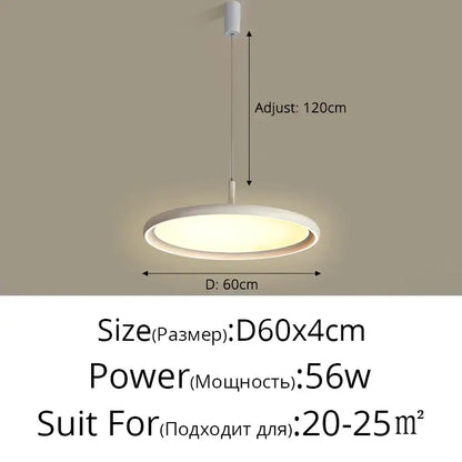 Modern white circular decorbites led chandelier with adjustable hanging length for bedroom dining room and kitchen lighting